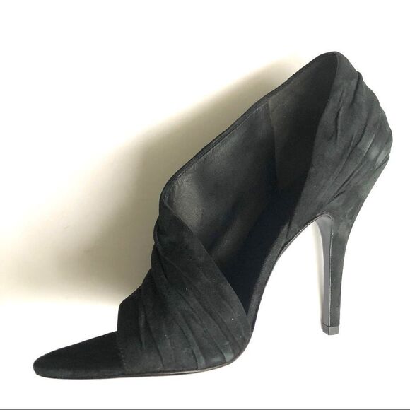 ALEXANDER WANG MAJA PUMPS BLACK SUEDE DRAPED HEEL - Picture 2 of 8
